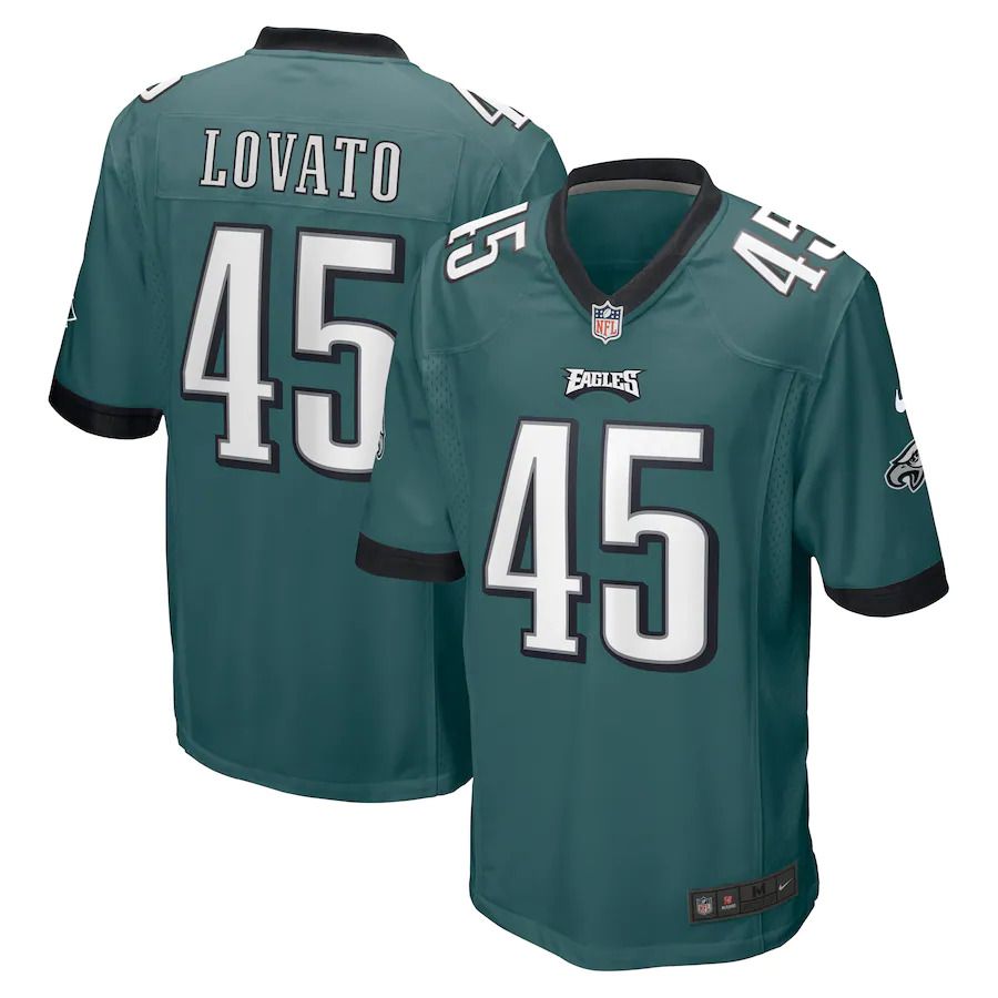 Men Philadelphia Eagles 45 Rick Lovato Nike Midnight Green Game NFL Jersey